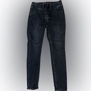 We The Free Lace Up Black Skinny Jeans with Slim Fit Size 28